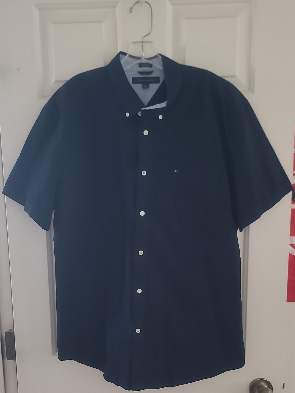 Tommy Hilfiger Men’s Navy Short Sleeve Button-Down Shirt